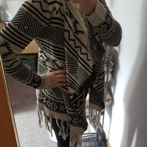 Aztec fringe cardigan